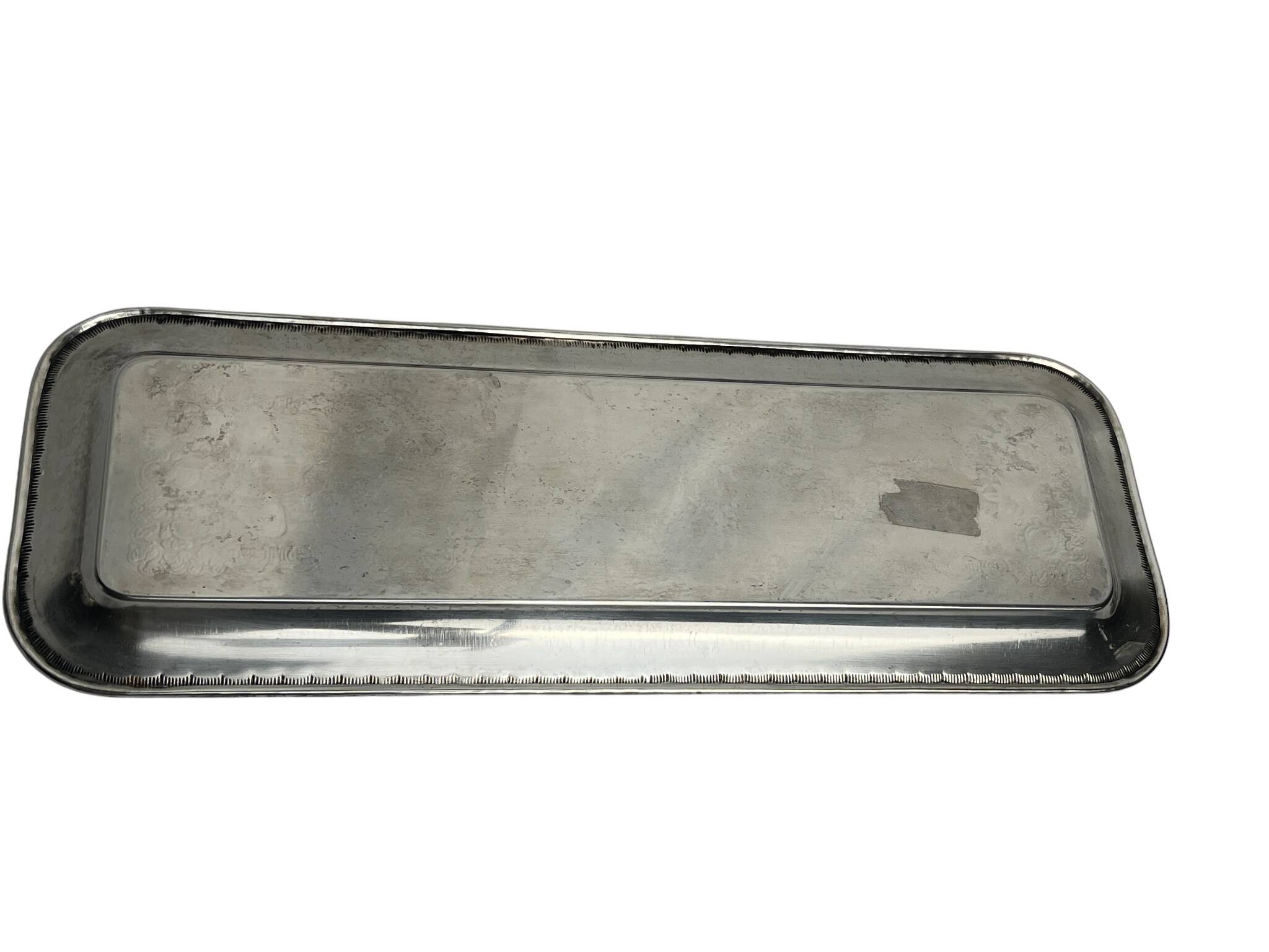 Service à café égoïste sur plateau métal argenté vers 1960