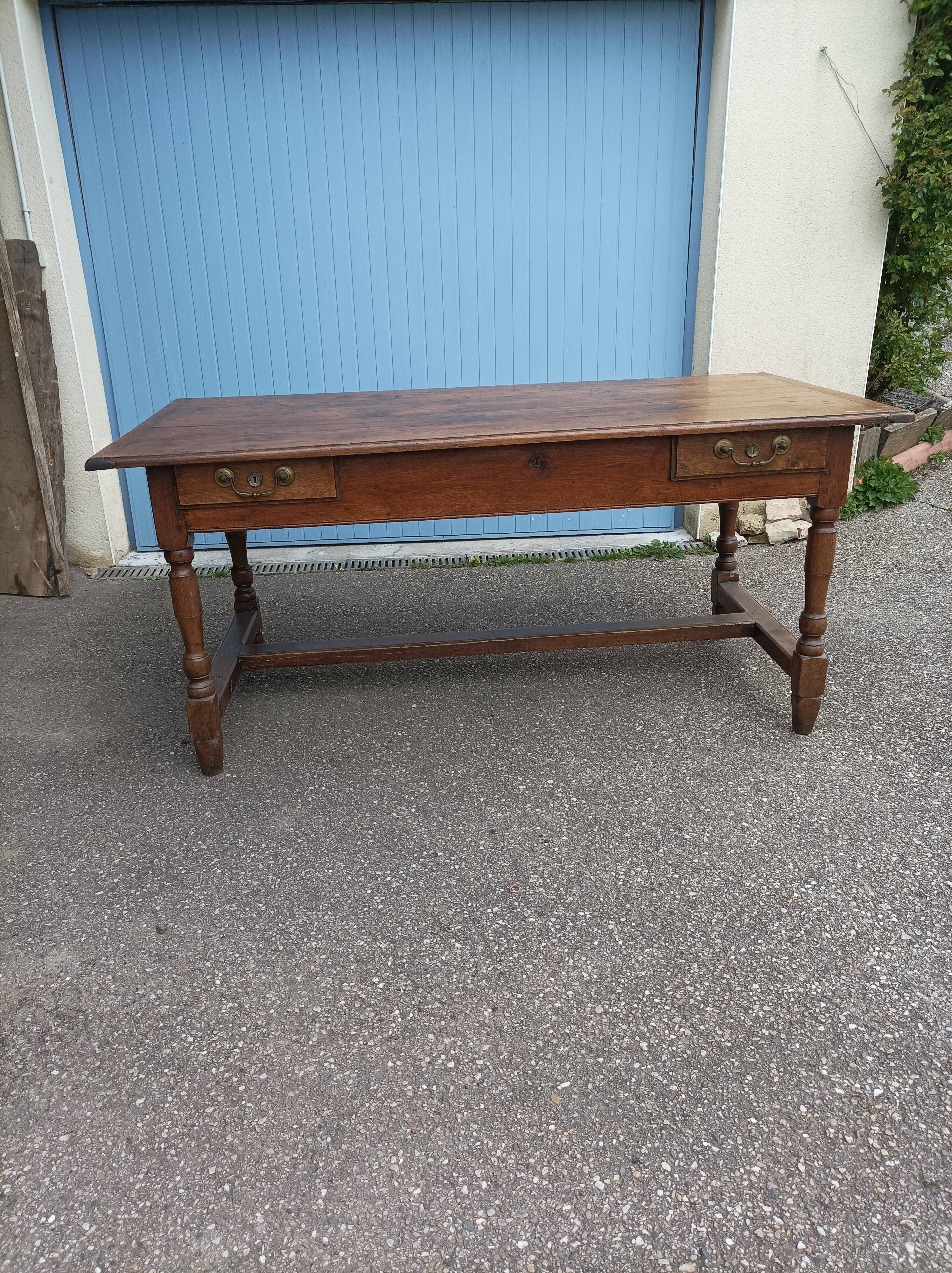Old farmhouse table 2 drawers