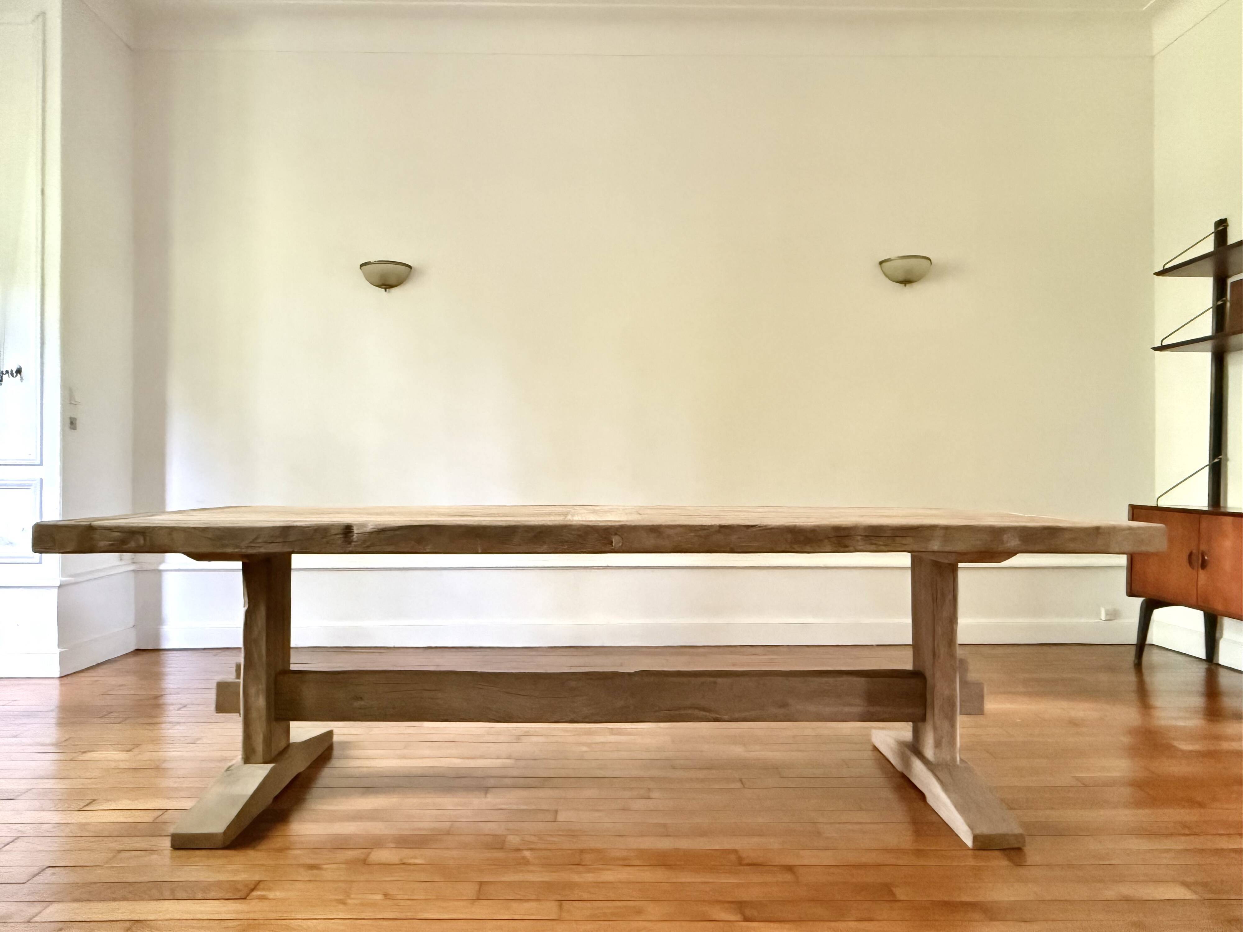 Farmhouse table in old solid oak - HED 200 x 100 cm