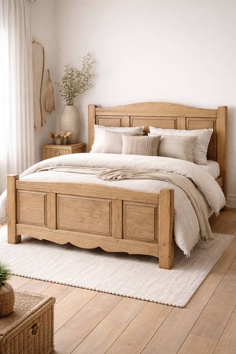 Solid oak bed