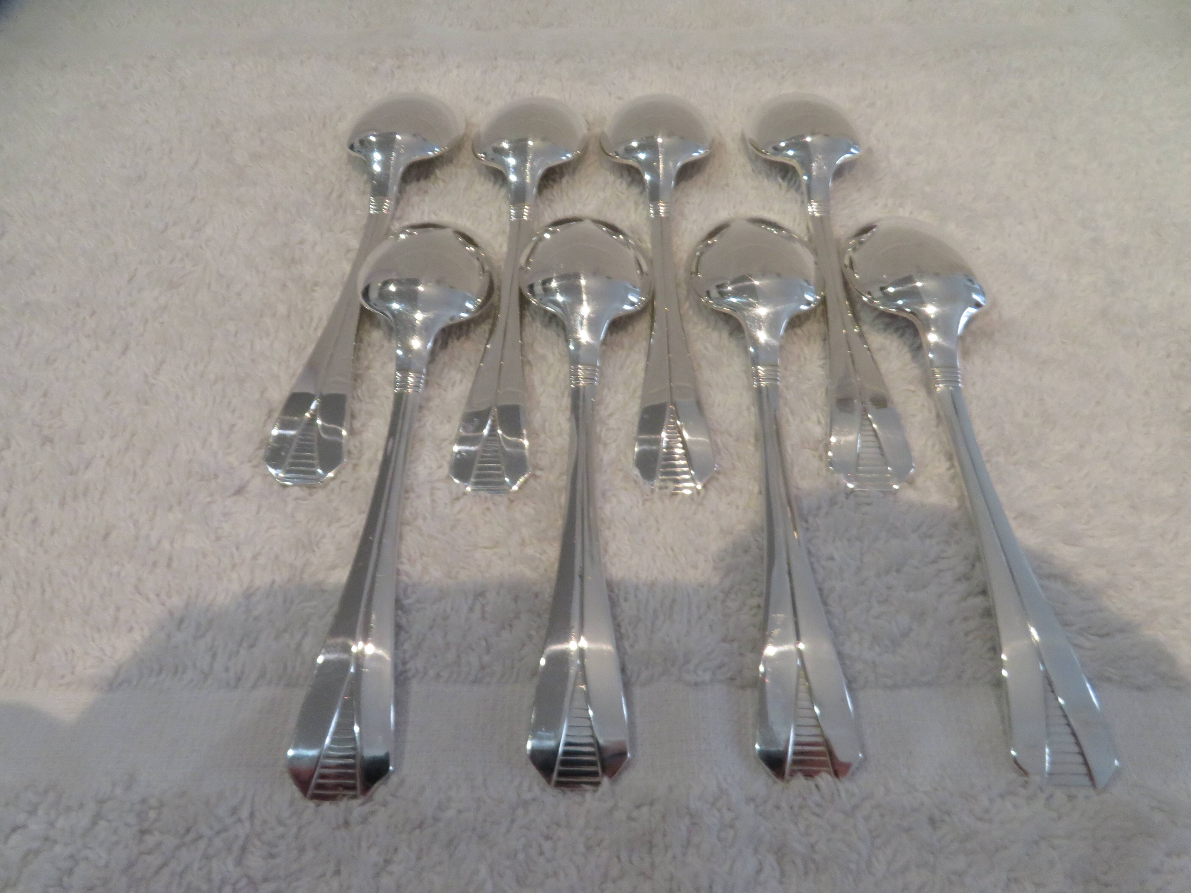 8 silver-plated teaspoons Christofle Atlantide 13.7cm