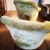 Pair of original tapestry velvet toad armchairs