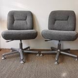 Pair of vintage office chairs heather grey by EUROSIT