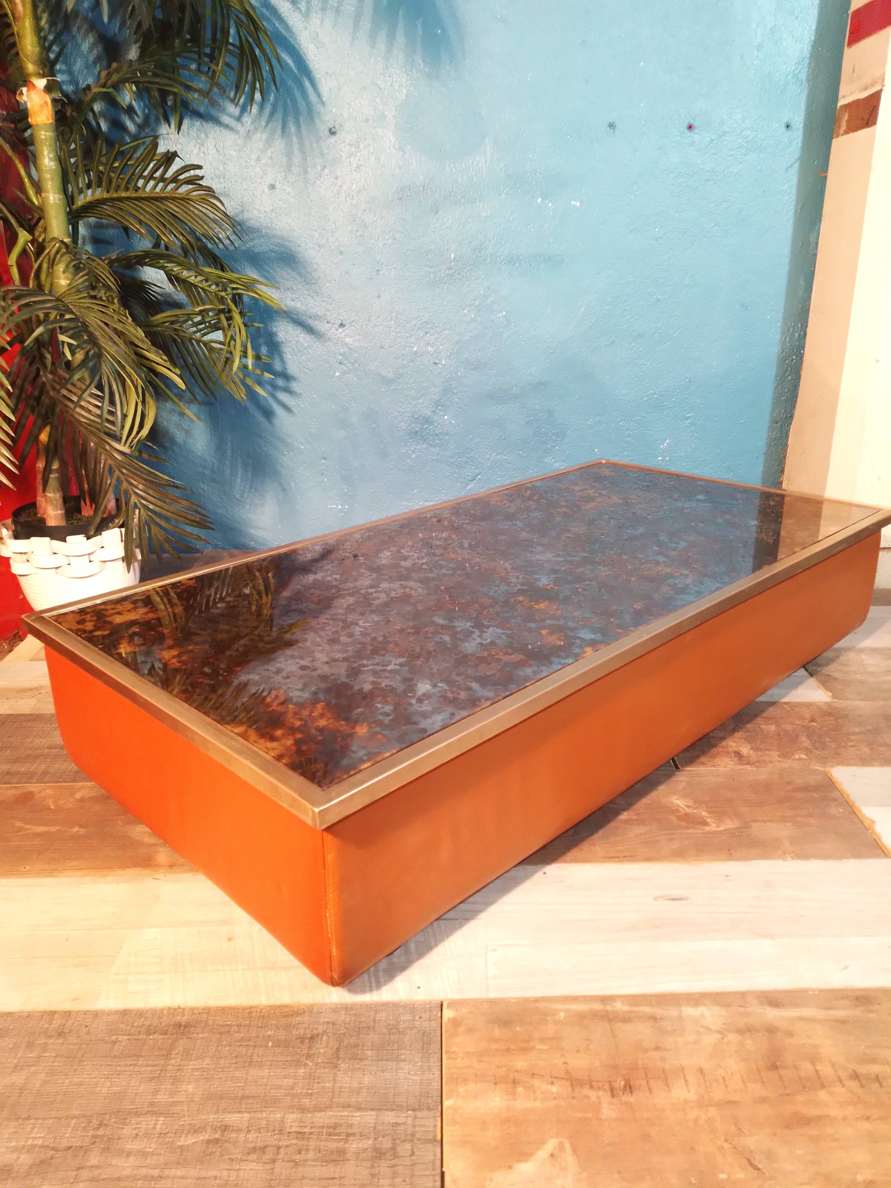Steiner leather coffee table 1970s