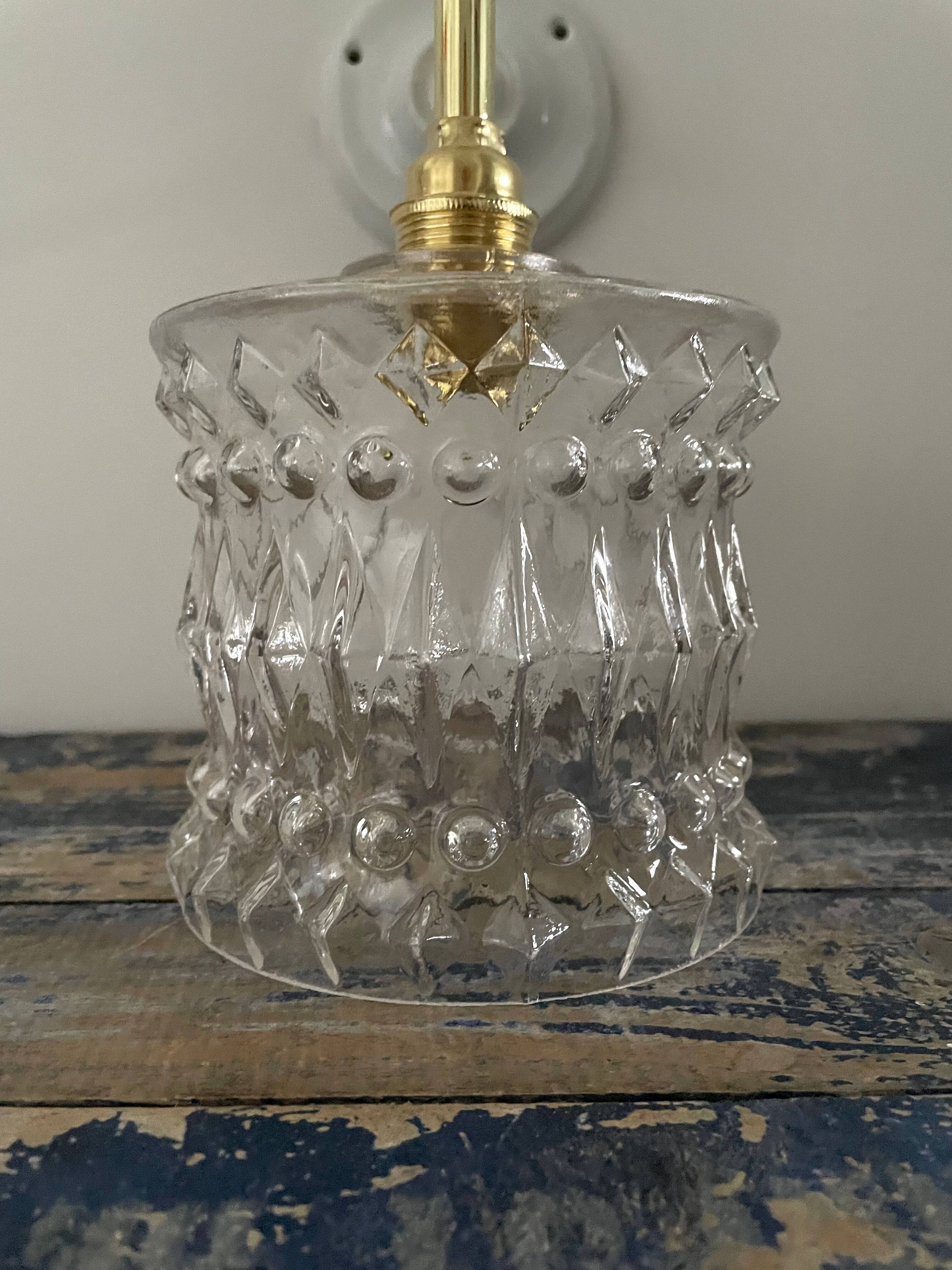 New electrified chiseled glass wall lamp