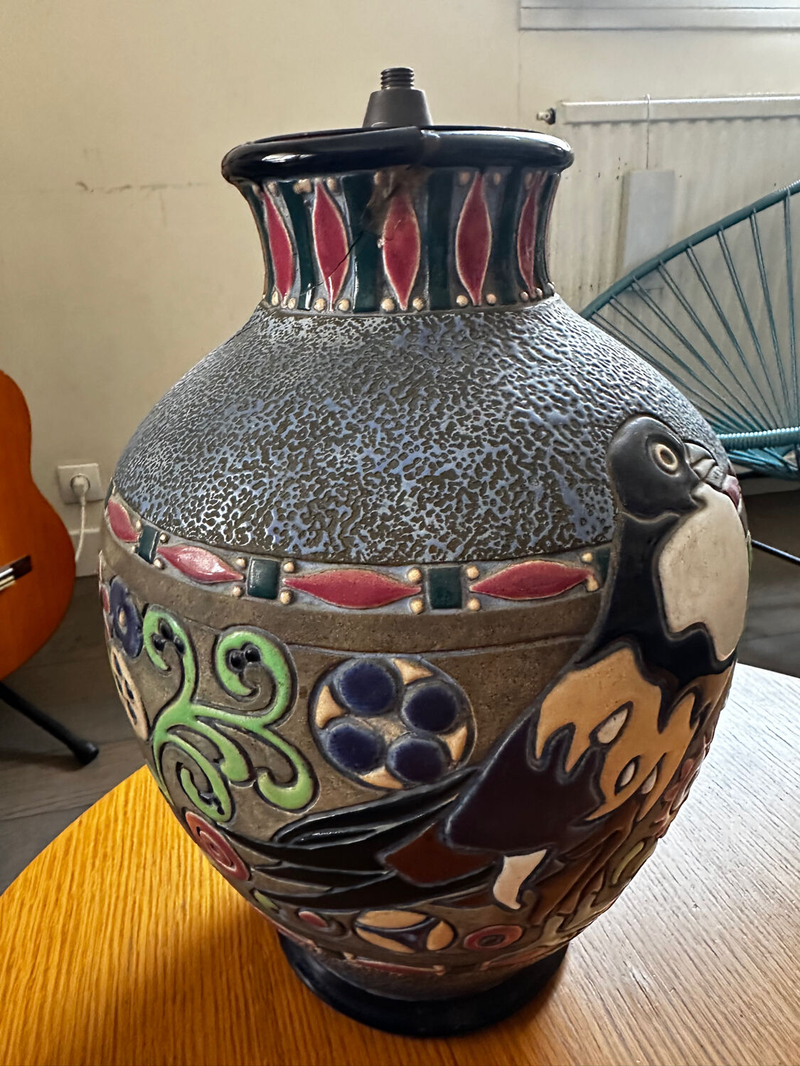 Amphora lamp vase Czechoslovakia Art Deco H 30 cm