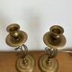 2 vintage twisted brass candle holders