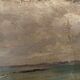 Oil on canvas seaside marine boat early 20th century
