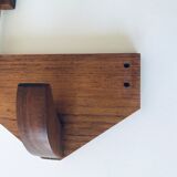 Patère in wood and brass