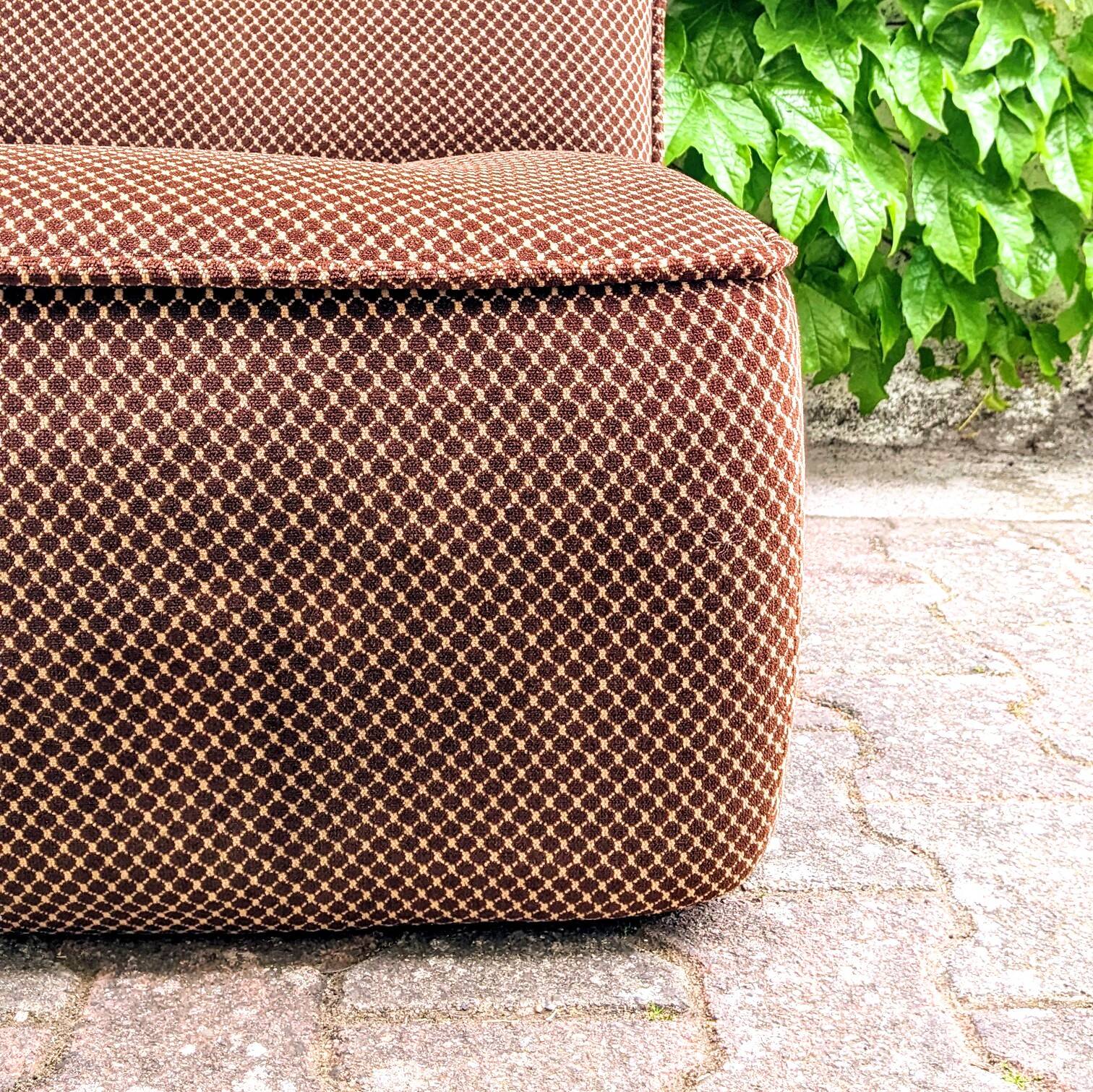 Velvet fireside chair from the 70s