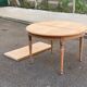 Table à manger ronde extensible rénovée Louis Philippe 120-220cm 19ème