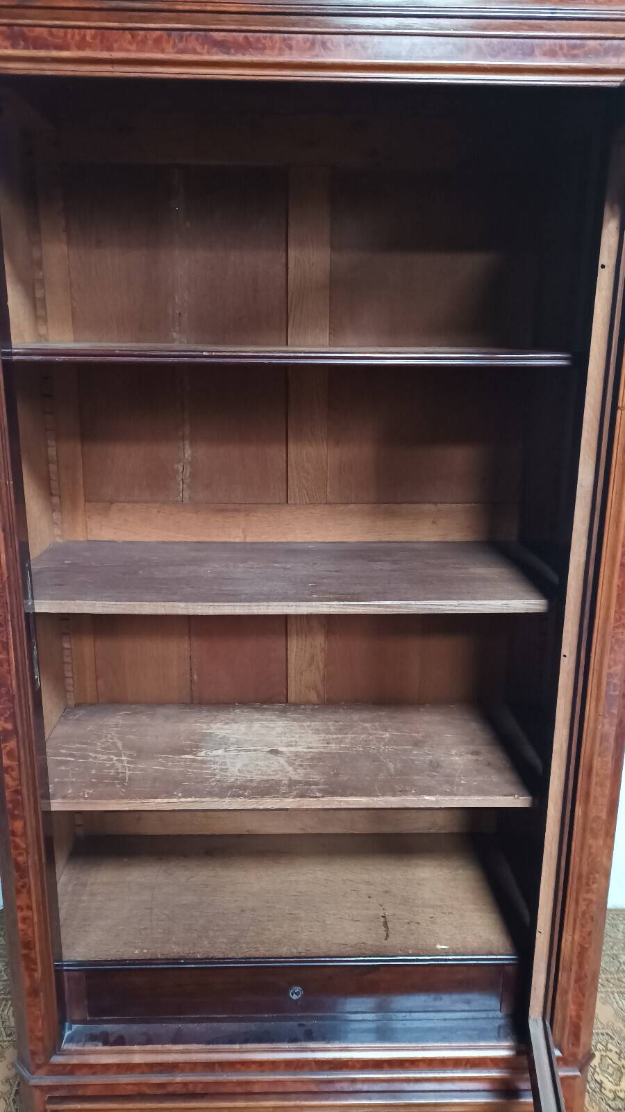 Library from the Napoleonic III era in thuya burl.