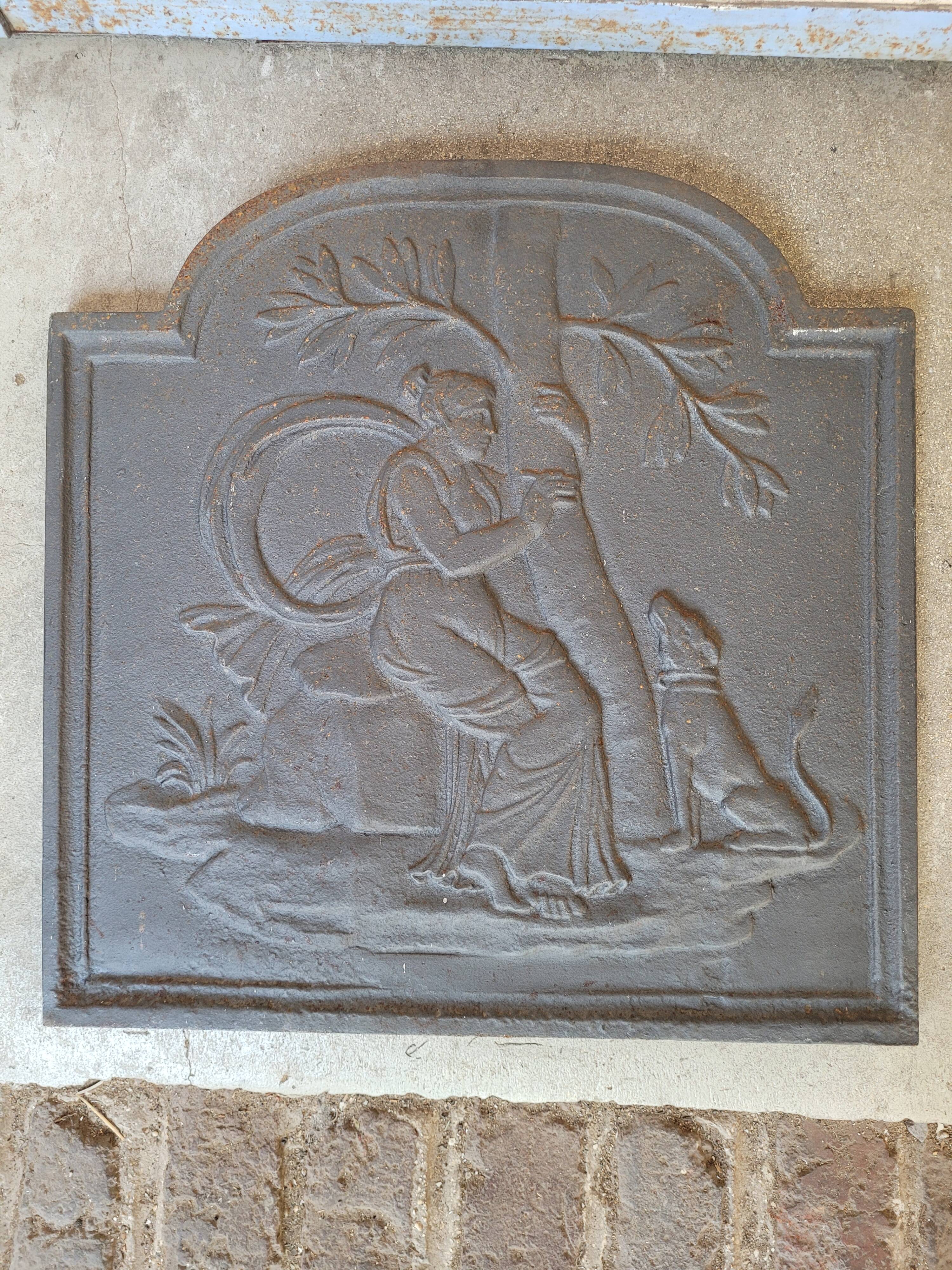Plaque de cheminée en fonte
