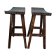 Pair of bar stool in cerused teak beautiful patina 74x50x26 cm.