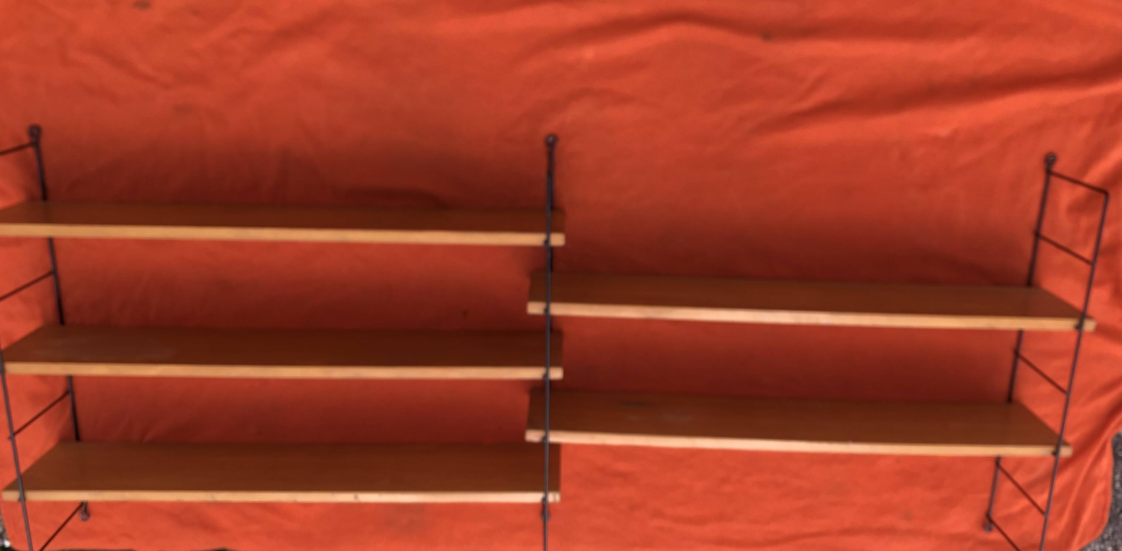 String double wall shelf from the 60s