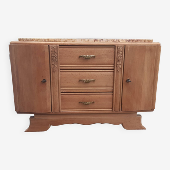 Low art deco buffet oak raw wood