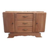Buffet bas art déco chêne bois brut