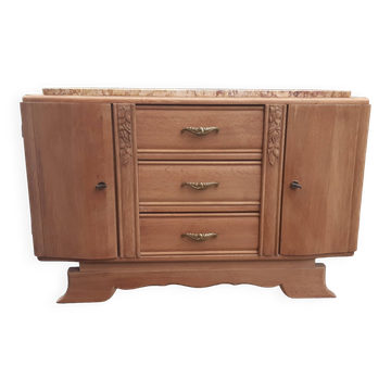 Buffet bas art déco chêne bois brut