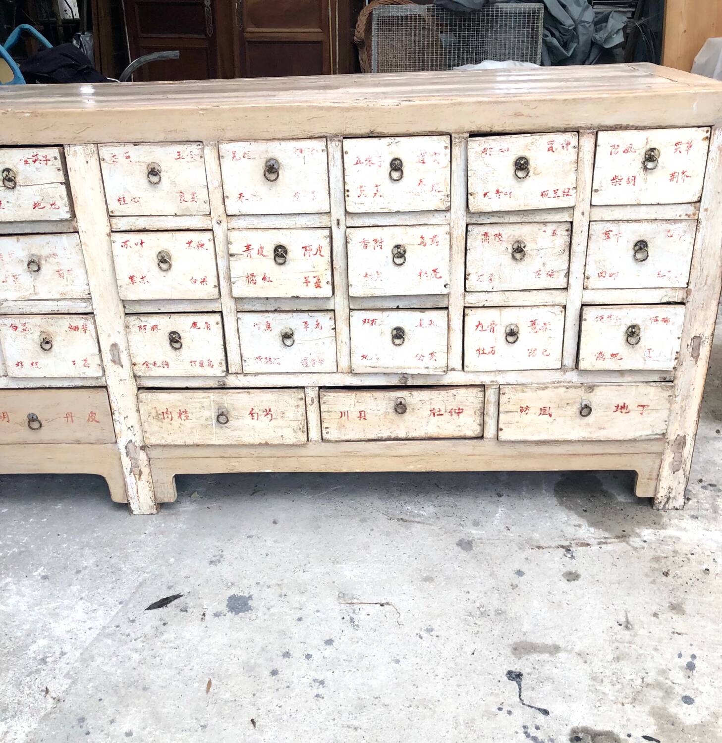 Large antique Chinese apothecary furniture sideboard