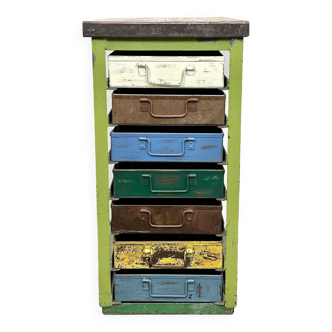Vintage industrial iron chest of drawers 1950s