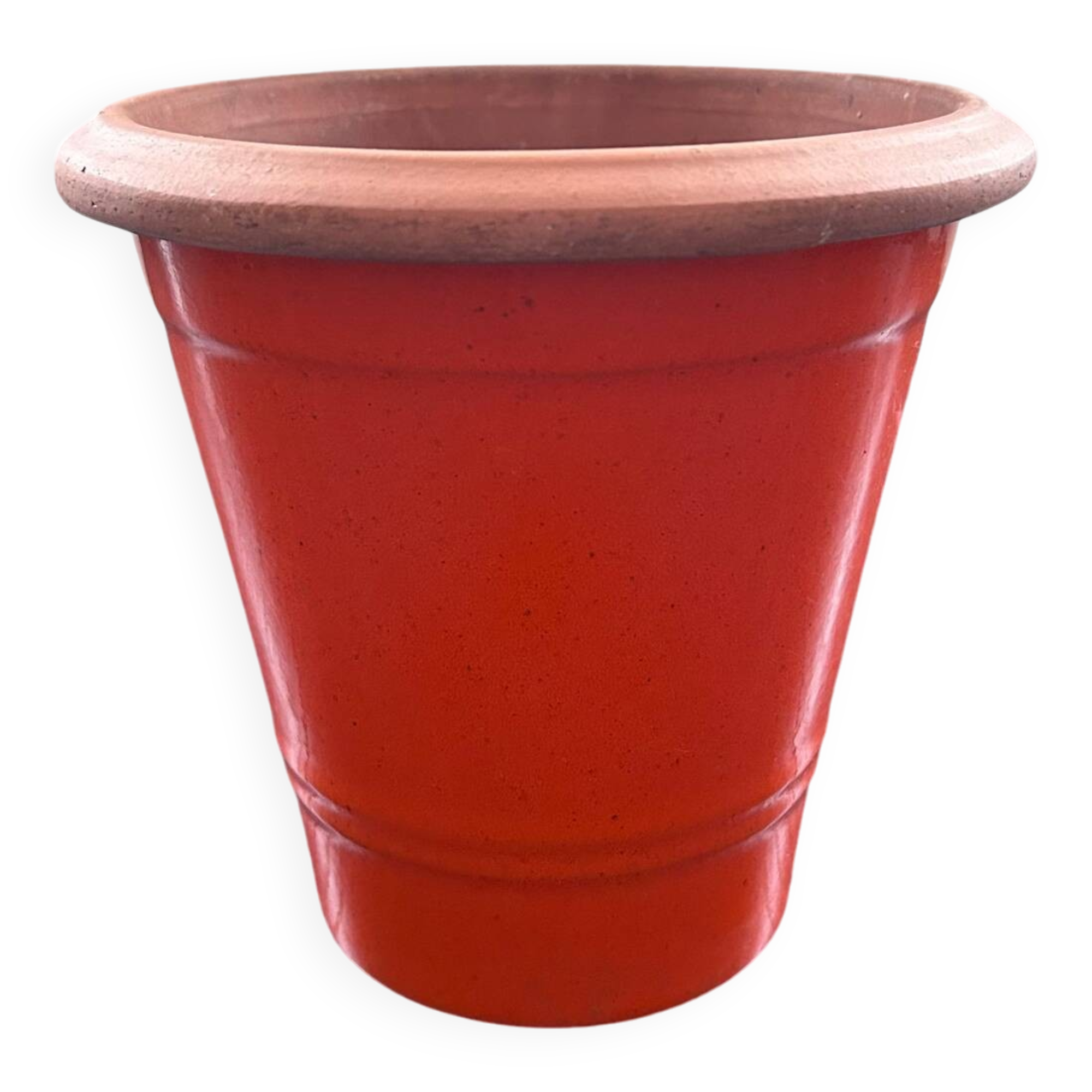 Vintage orange flowerpot