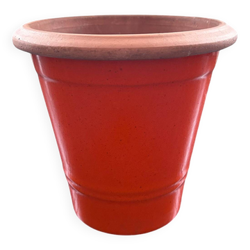 Vintage orange flowerpot