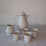 Vintage coffee set – Masse Surget Mehun – white and gold porcelain