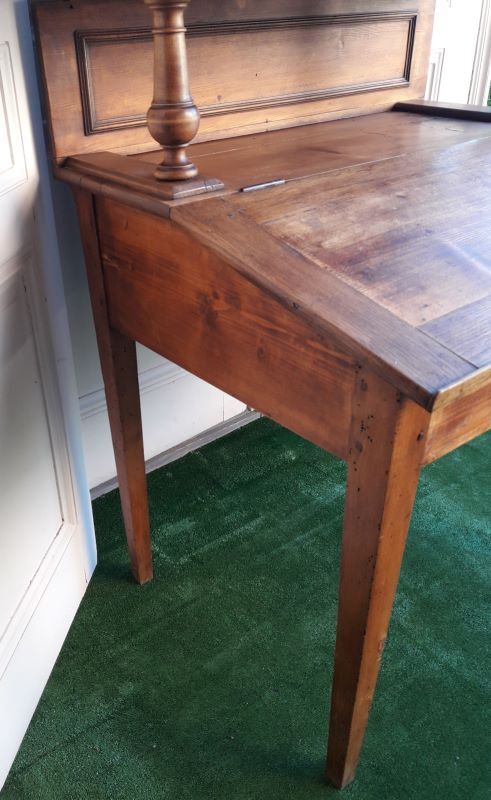 Slope desk with sorter, drawers, storage locker