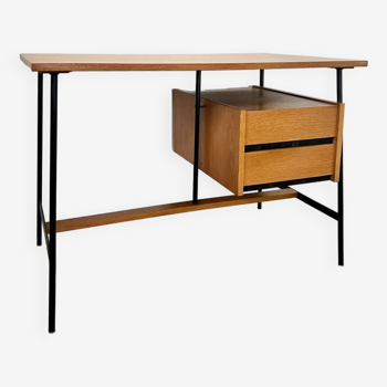 Old French design work desk from the 50s vintage light oak