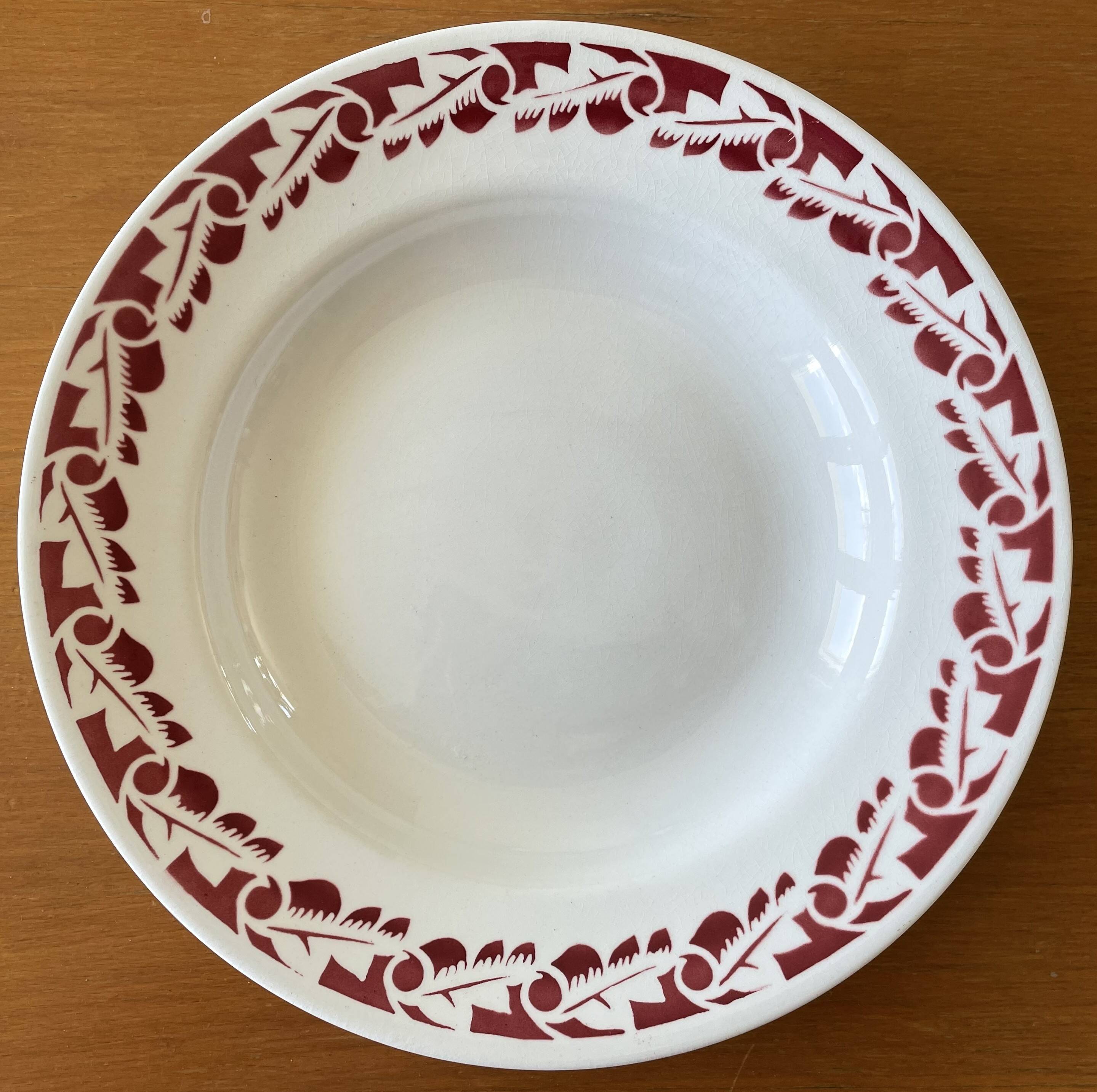 6 large antique deep plates in Saint-Amand earthenware (Nord)