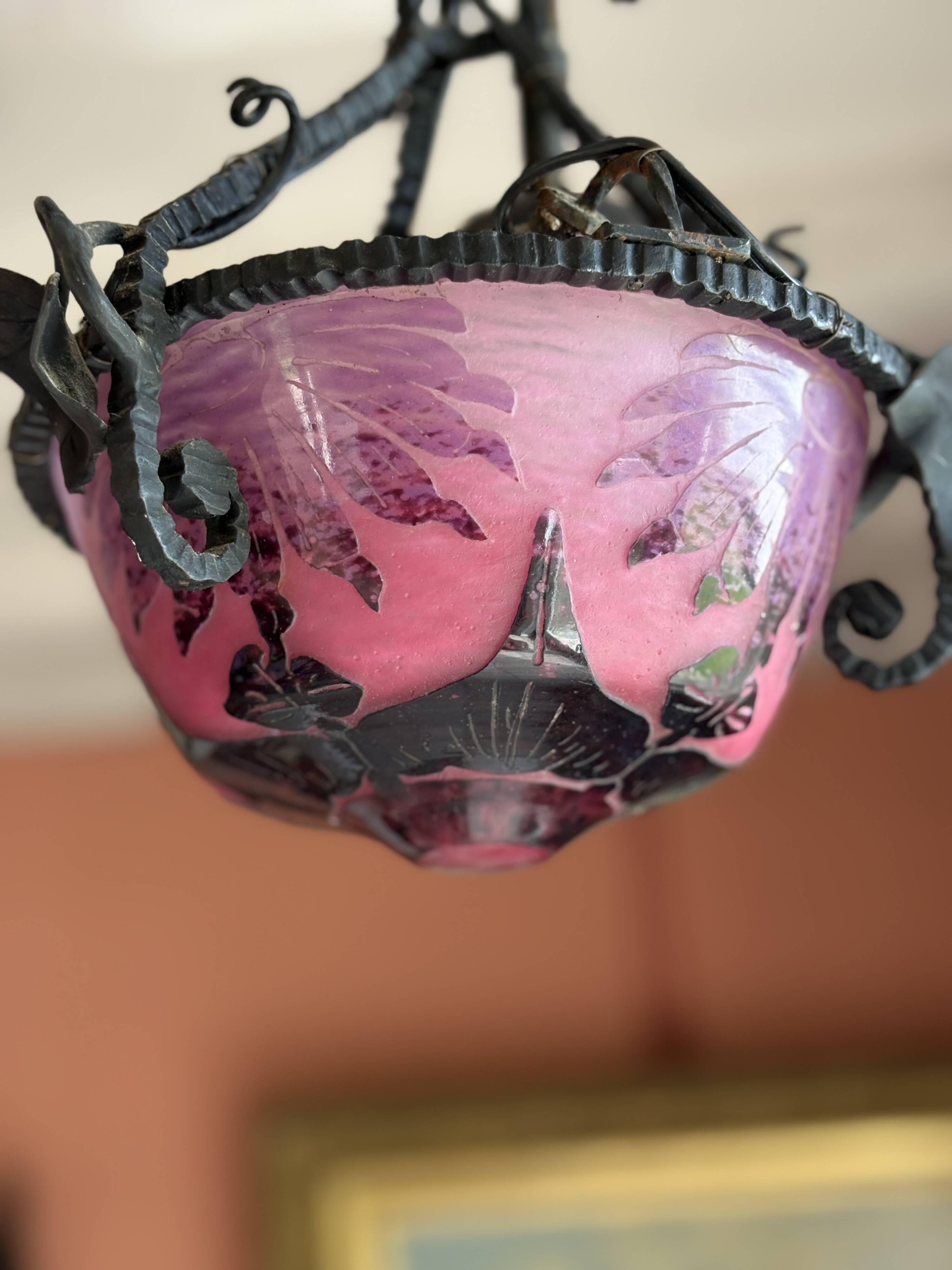 Pair - Edgar Brandt Suspension Lamp