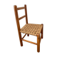 Scandinavian wooden chair and braided rope seat 70s