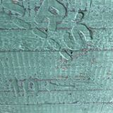 Patinated green wooden chest