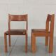 Chaises en orme et cuir, 80's