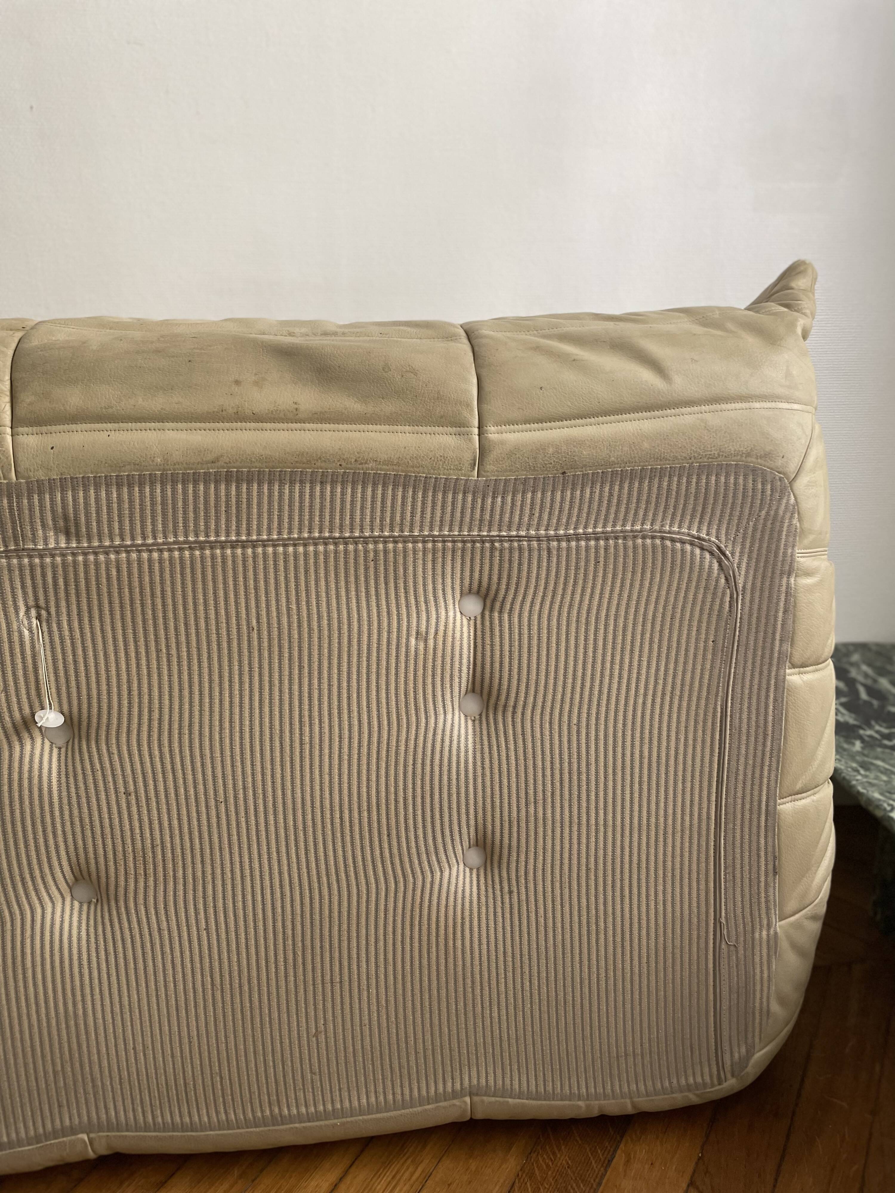 Sofa bench 3 places Togo by Michel Ducaroy edition Ligne Roset vintage