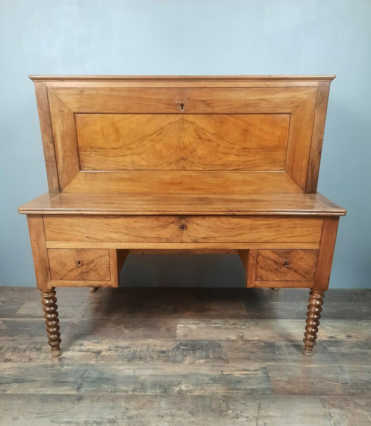 Secretary in stepped period Louis Philippe XIX th in walnut.