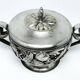 Sugar bowl, postmodernism, silver-plated brass, HEFRA, Poland, 1970s