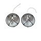 Pair of vintage industrial wall sconces or ceiling lights in enamelled sheet metal.