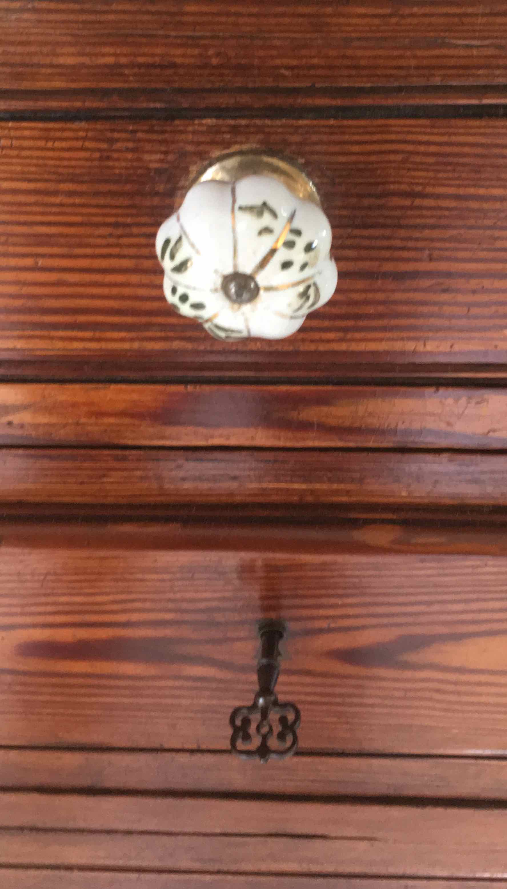 Marble and pitchpin chest of drawers