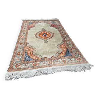 Tapis tissé à la main, couleurs naturelles, Türkiye Kaiser, soie sur coton, dimensions 144/220 cm