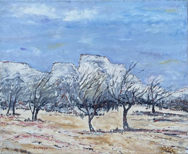 Tableau HST Maurice Agizeau (né en 1945) ''Les Baux de Provence