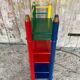 Vintage Coloured Wood Shelf Pencil Design PIERRE SALA Antique Furniture #D