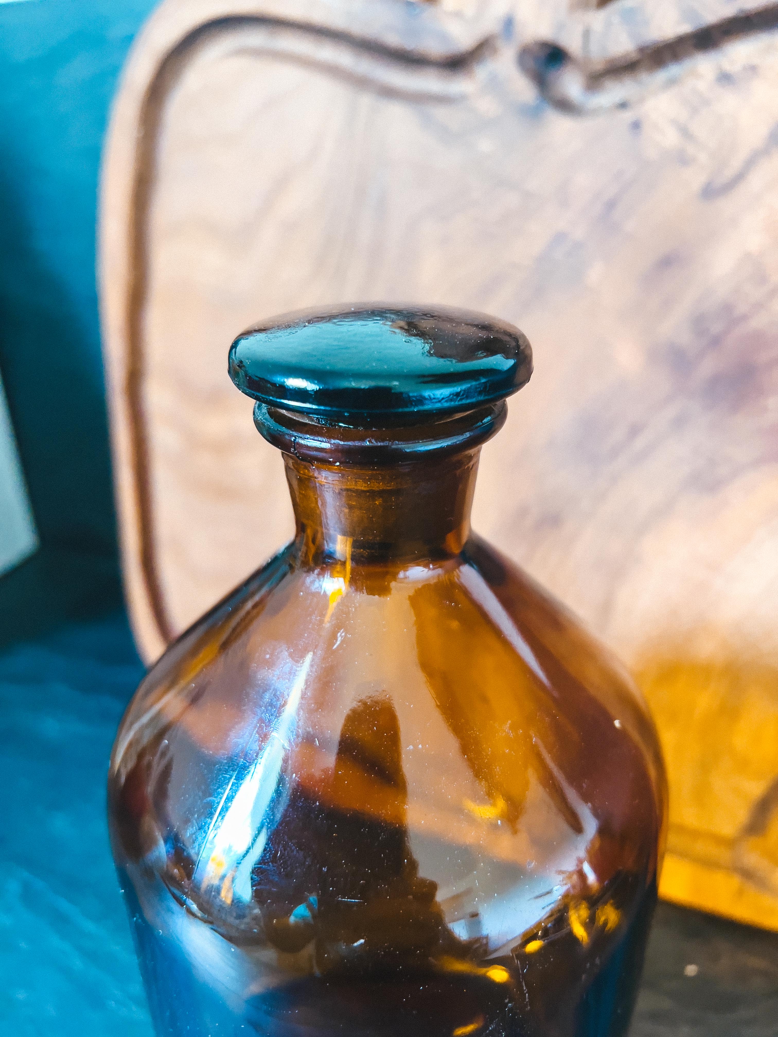 Old laboratory bottle old pharmacy Prolabo 1150 cl amber glass