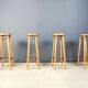 Vintage wooden bar stools, 1960s - set of 4