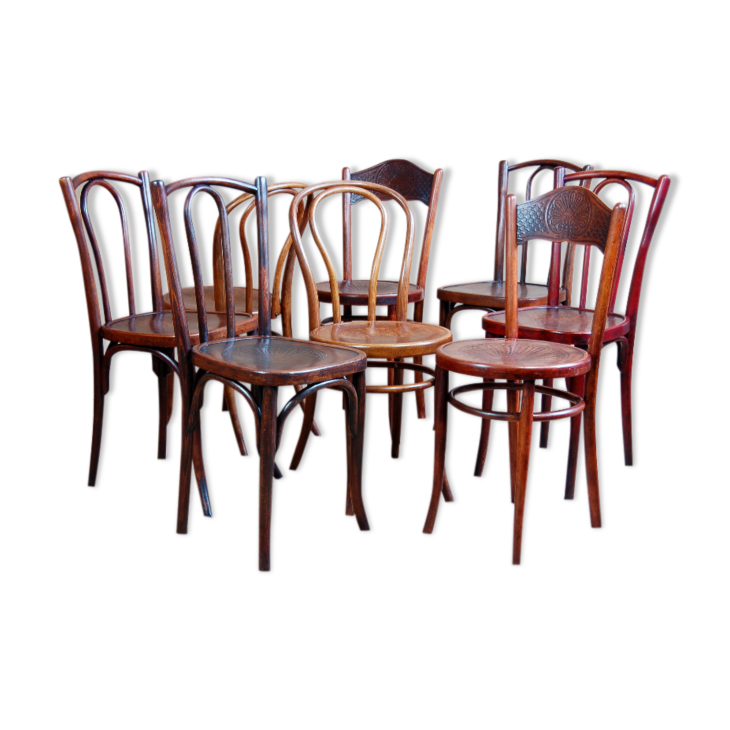 Lot 8 bistro chairs early 20th century