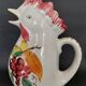 Vintage Italian ceramic rooster jug from the 20th century.
