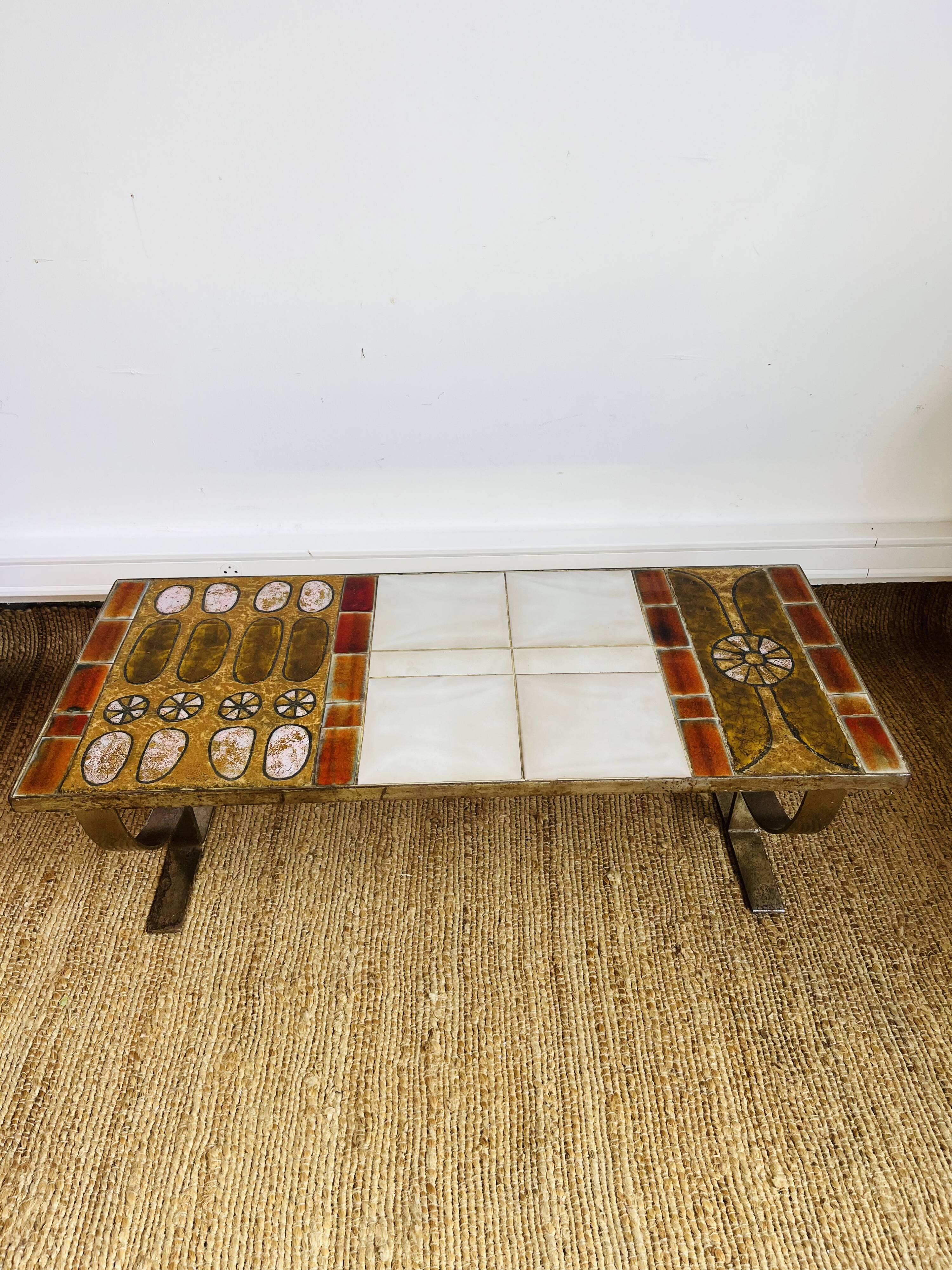 Roche Bobois coffee table, Designer Gregoireff, Enameled lava stone