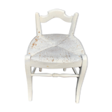 Vintage mulched stool painted white