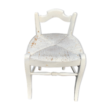 Vintage mulched stool painted white