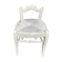 Tabouret paillé vintage peint en blanc